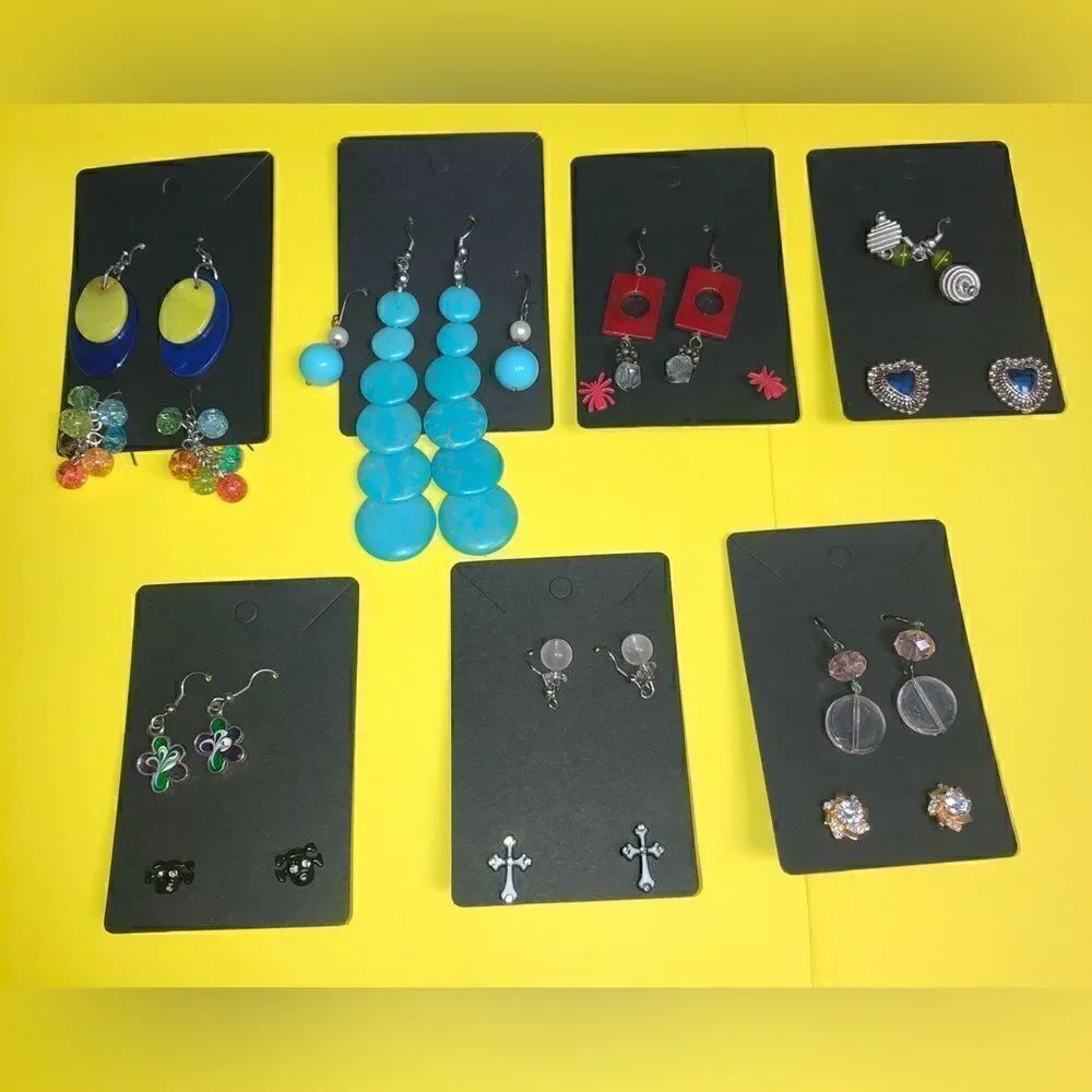 14 pair colorful earrings lot